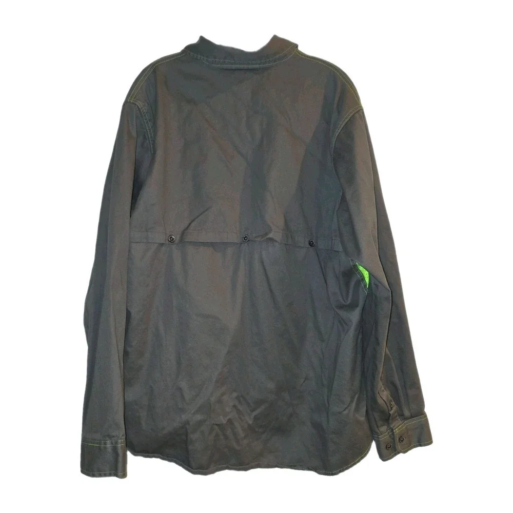 Bocomal Flame Resistant FR Work Shirt Men's XL Charcoal Gray Hi-Vis CAT 2